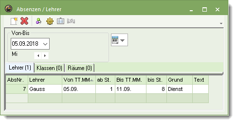 Eingabe von Absenzen